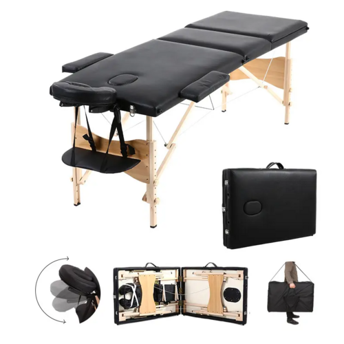 Wooden Portable Massage Table Professional Portable Therapy Bed - Color: Multicolor