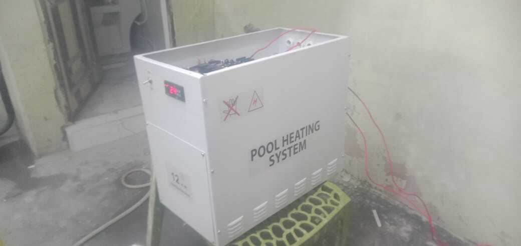 Swimming Pool Heater - Stainless Steel 304, 22"w X 14"d X 17"h, White | Digital Temperature Control, 40mm Inlet/outlet, Inbuilt Electrical Panel