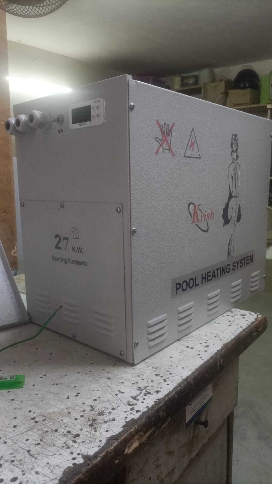 Swimming Pool Heater - Stainless Steel 304, 22"w X 14"d X 17"h, White | Digital Temperature Control, 40mm Inlet/outlet, Inbuilt Electrical Panel