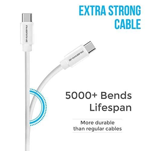 Ambrane Type-c Cable 3 Amp Fast Charging, Compatible For All Type-c Devices, 1 Meter (White)