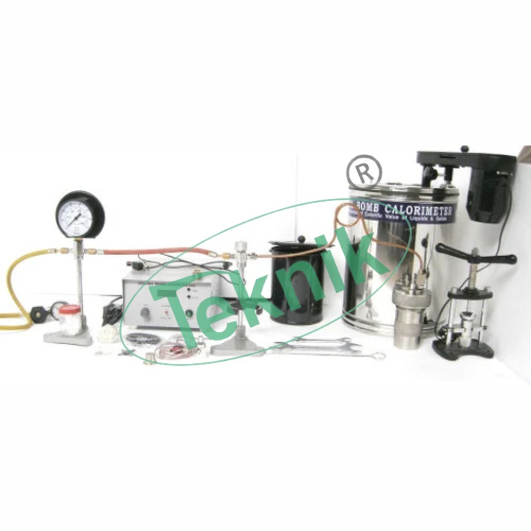 Bomb Calorimeter Apparatus - Copper & Stainless Steel Build, 8 Ml Crucible Capacity | Digital Thermometer, Electronic Firing Unit, Offset Stirrer For Petroleum Testing