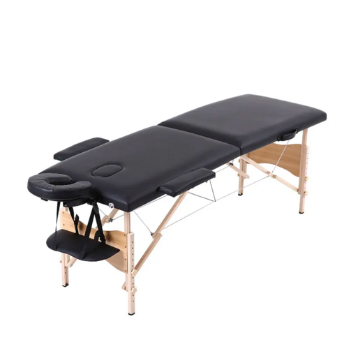 Biotronix Portable Massage Bed - Wooden Foldable Spa Table 84" L , Adjustable Height With Carry Case, Comfortable PVC Leather And High-Density Sponge Support Up To 485 lbs
