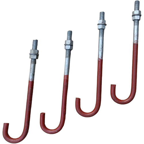 Mild Steel Anchor Foundation Bolts - Color: Red