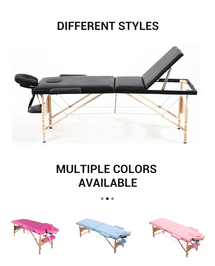 Portable Massage Table Foldable Tattoo Bed Wooden Spa Table