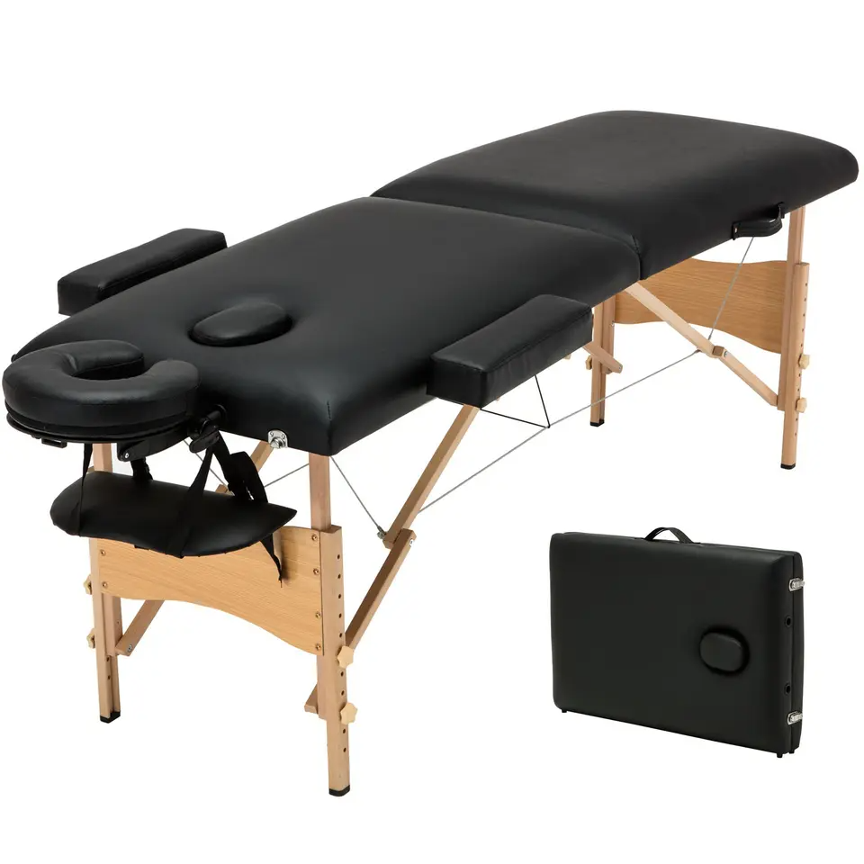 Portable Massage Table Foldable Tattoo Bed Wooden Spa Table