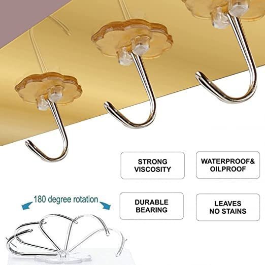 6 Hooks Gold Utility Wall Hooks