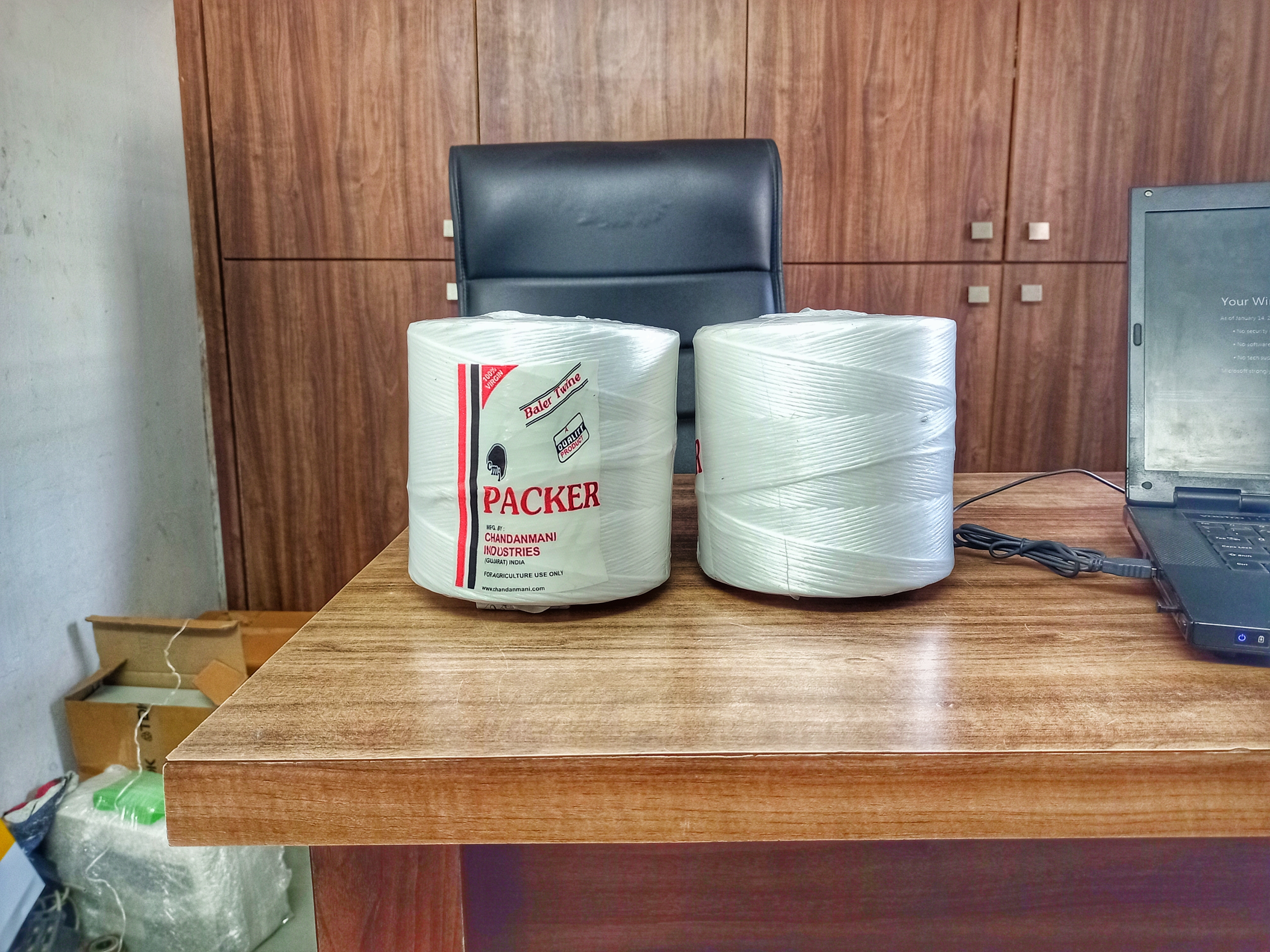 Packer Reaper Binder Twine Rope - Polypropylene, Height 5.30 Inch, Width 6.30 Inch, Natural White, 750m Length, 60 Kg Brake Load Strength, Denier 12000, Soft & Washable