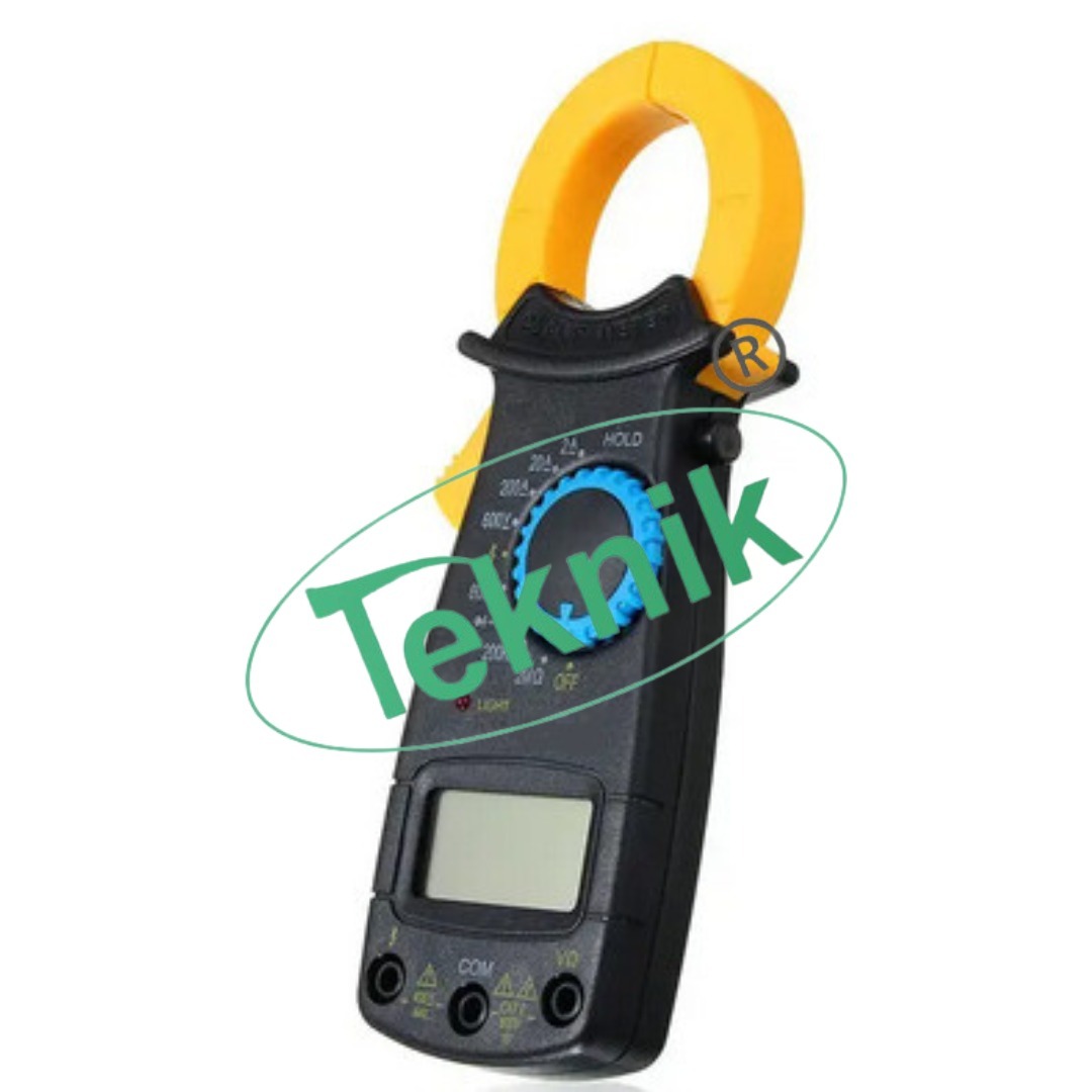 Digital Clamp On Tester/meter - Plastic Construction, Dc Voltage 1000v, Ac Voltage 600v, Ac Current 200-600a | No Buzzer, Diode Test, Fire Wire Test Function, 3 1/2 Digits Lcd Display