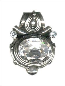 सिल्वर ज़िर्कोन गार्नेट पेंडेंट