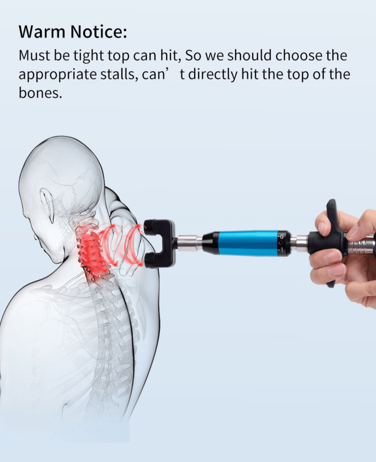 Chiropractic Adjustment Analogue Chiropractor Gun 6-gear Chiropractor Tool 300n Chiropractor Gun