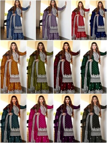 Heavy Embroidery Kurti - Color: As Per Image