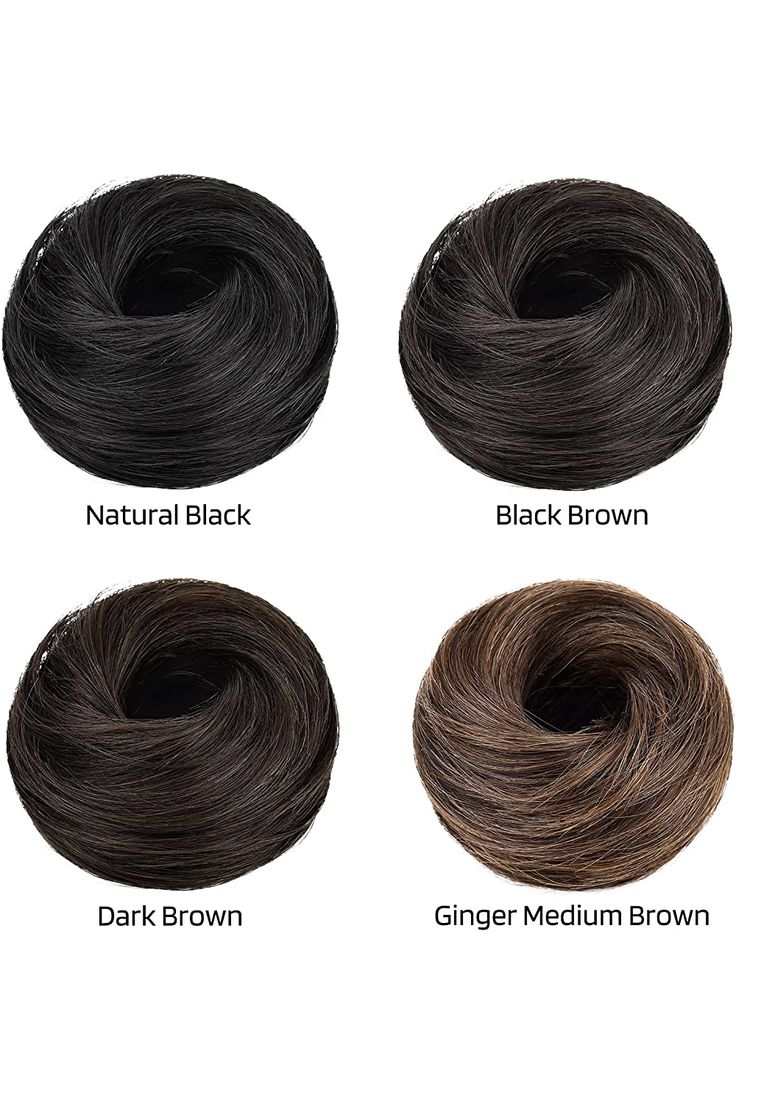 100% Original Human Hair Messy Bun Scrunchie Real Hair Bun Natural Color - Human Hair Type: Indian