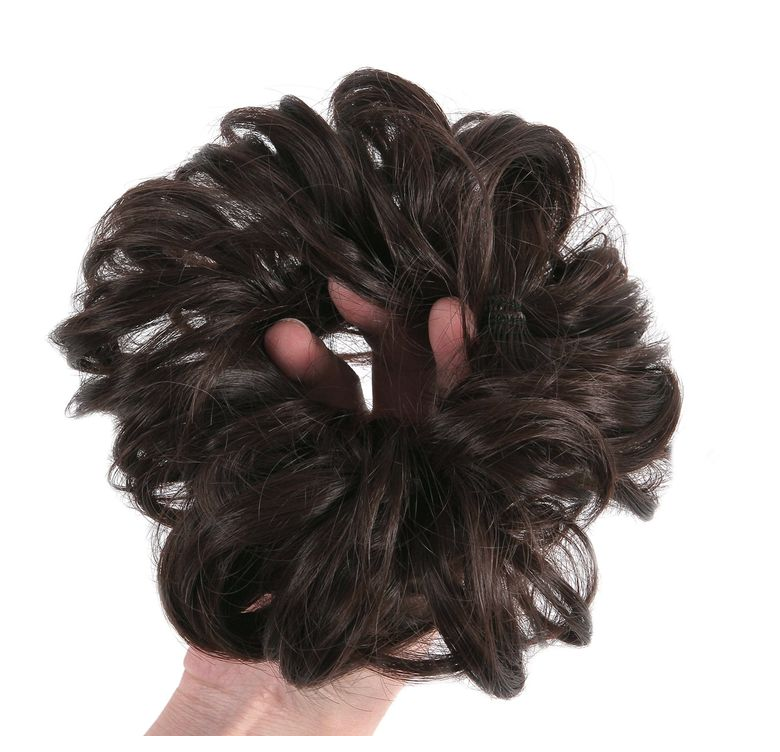 100% Original Human Hair Messy Bun Scrunchie Real Hair Bun Natural Color - Human Hair Type: Indian
