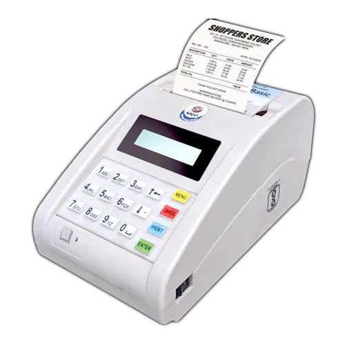 Wep BP Emerge Basic Billing Machine - High-Quality Plastic, Max Paper Diameter 75 mm, Semi-Automatic Use for Restaurants & Small Businesses, 8.8 Volt Efficiency