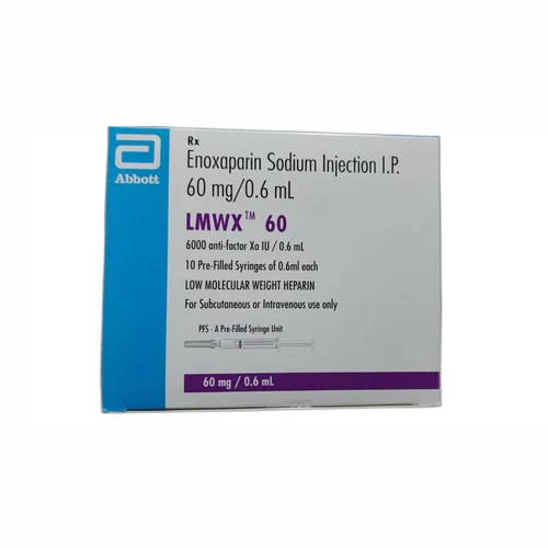 Enoxaparin Sodium Injection IP - 60MG Dosage | Liquid Anticoagulant for Preventing Blood Clots, Subcutaneous Administration