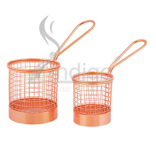 Mini Serving Bskt Rd Copper Ss By Indigo Metalware Llp
