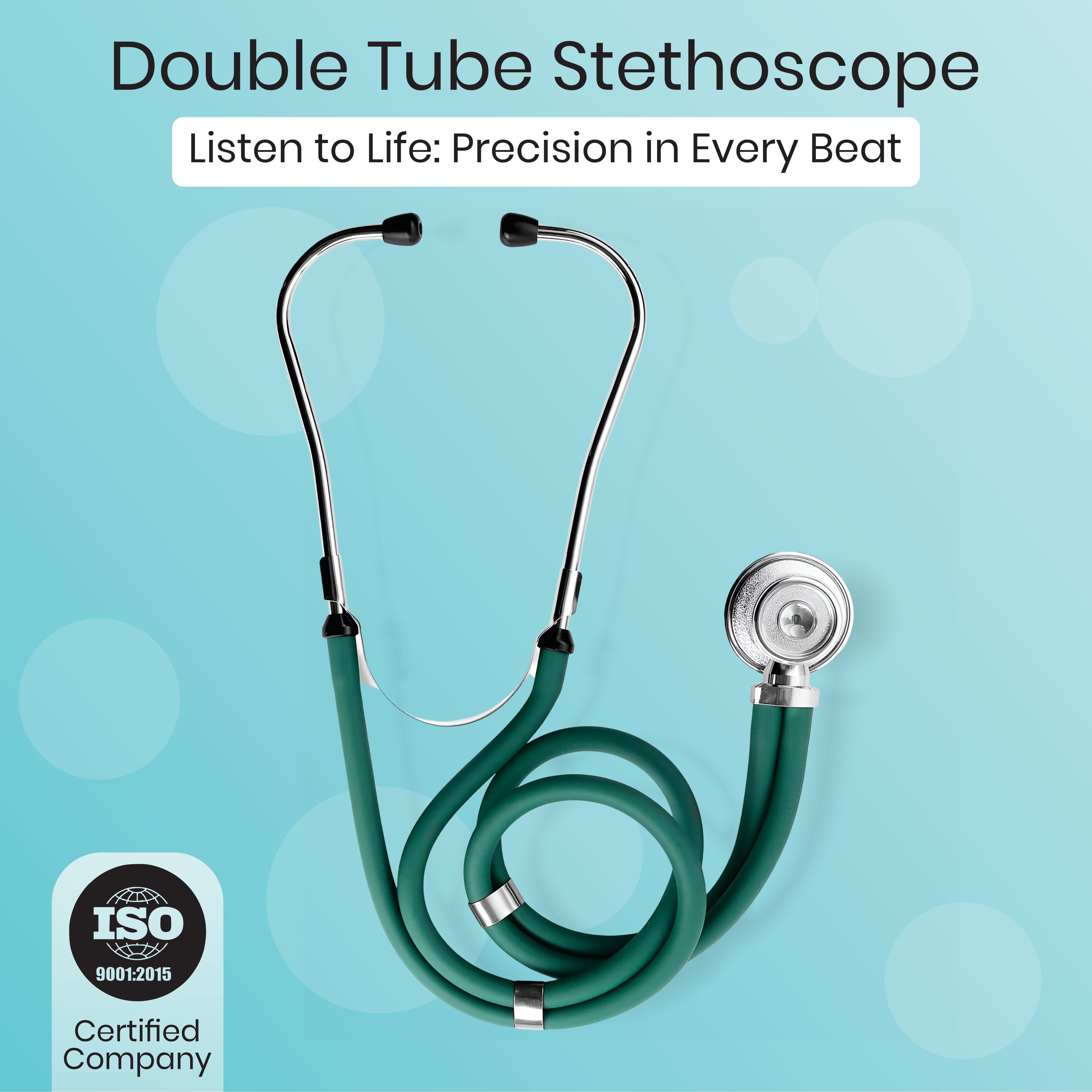 Double-sided Stethoscope - Stainless Steel/aluminum Chestpiece, 4.5-5 Cm Diaphragm & 3 Cm Bell | High Acoustic Sensitivity, Non-chill Rim, Soft Silicone Eartips