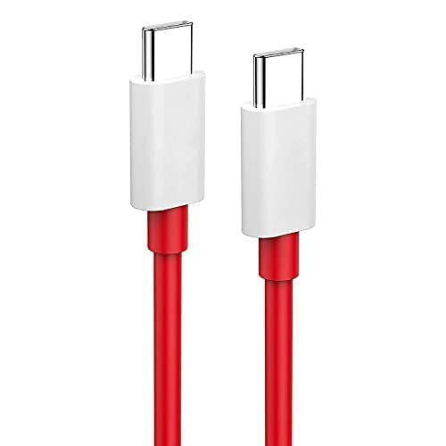 65w Charger Adapter - Nylon Braided Type C Cable, Universal Compatibility For All Oneplus Phones, Overcurrent & Overheat Protection, Sleek White Design
