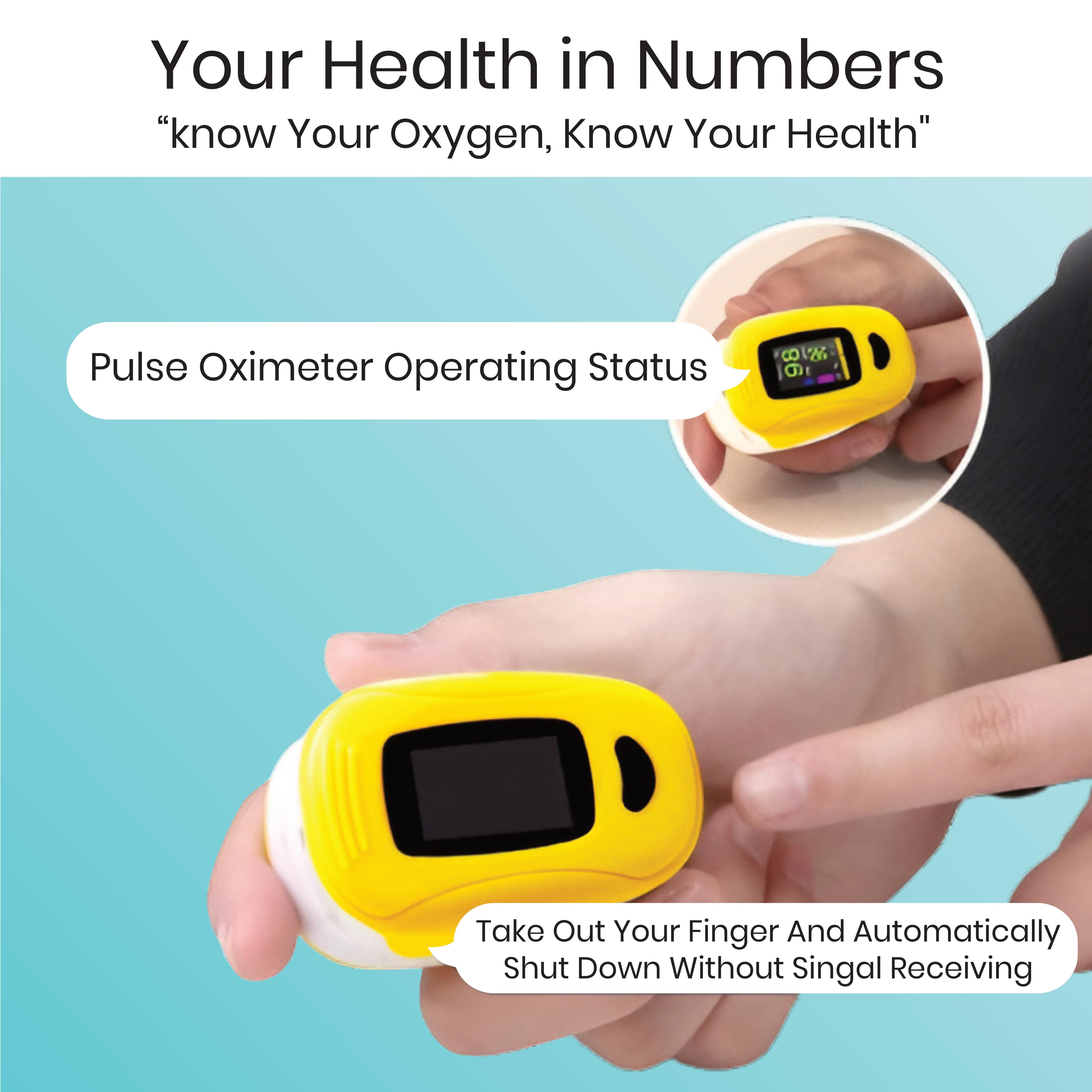 Portable Fingertip Pulse Oximeter - Digital Plastic, 58 X W 32 X H 34 Mm | Spo2 90-100%, 30-240 Bpm, Dual Color Led Display