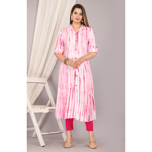 Pink Rayon Kurti - Feature: Washable