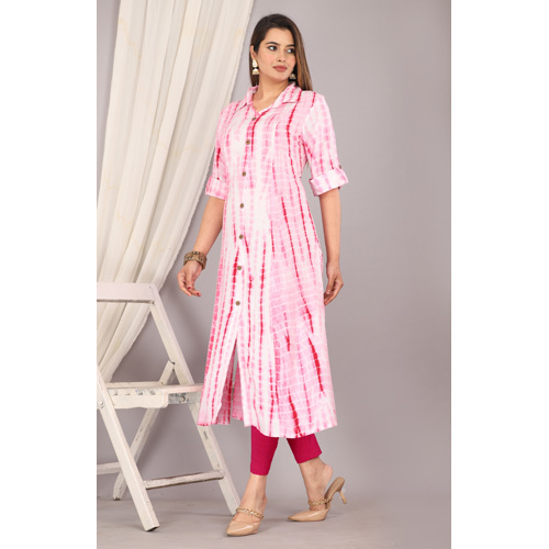 Pink Rayon Kurti - Feature: Washable