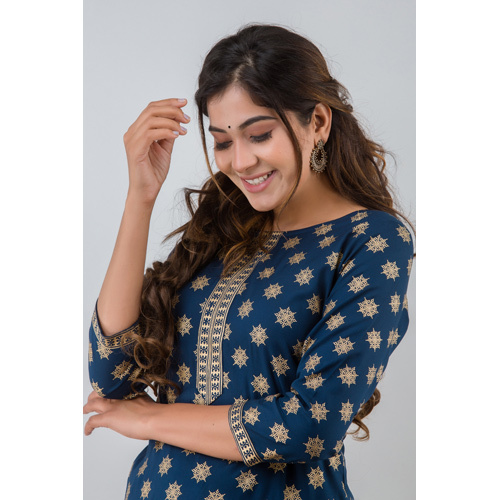 Rayon Kurti With Plazo - Feature: Dry Cleaning