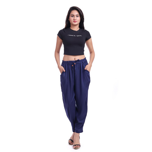 Blue Rayon Trouser - Feature: Washable
