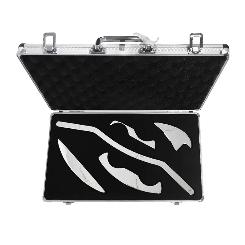 Iastm Tools Set Of 5 Gua Sha Gloves And Case Ss Steel Gua Sha Tools For Mobilizing Soft Tissue - Age Group: Infants