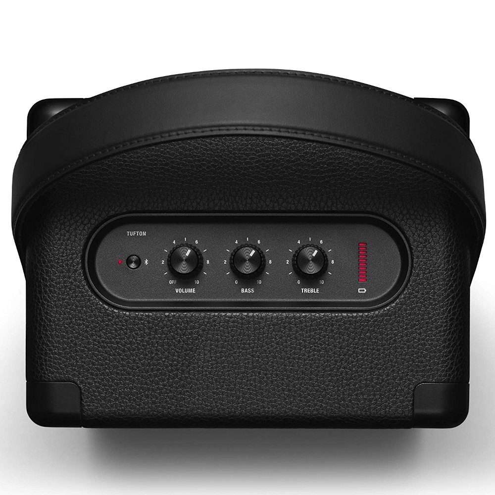 Marshall Tufton Portable Bluetooth Speaker - Rugged Metal Grille, 20+ Hours Playtime | Multi-directional 3-way Sound, Ipx2 Water-resistant, Quick Charge