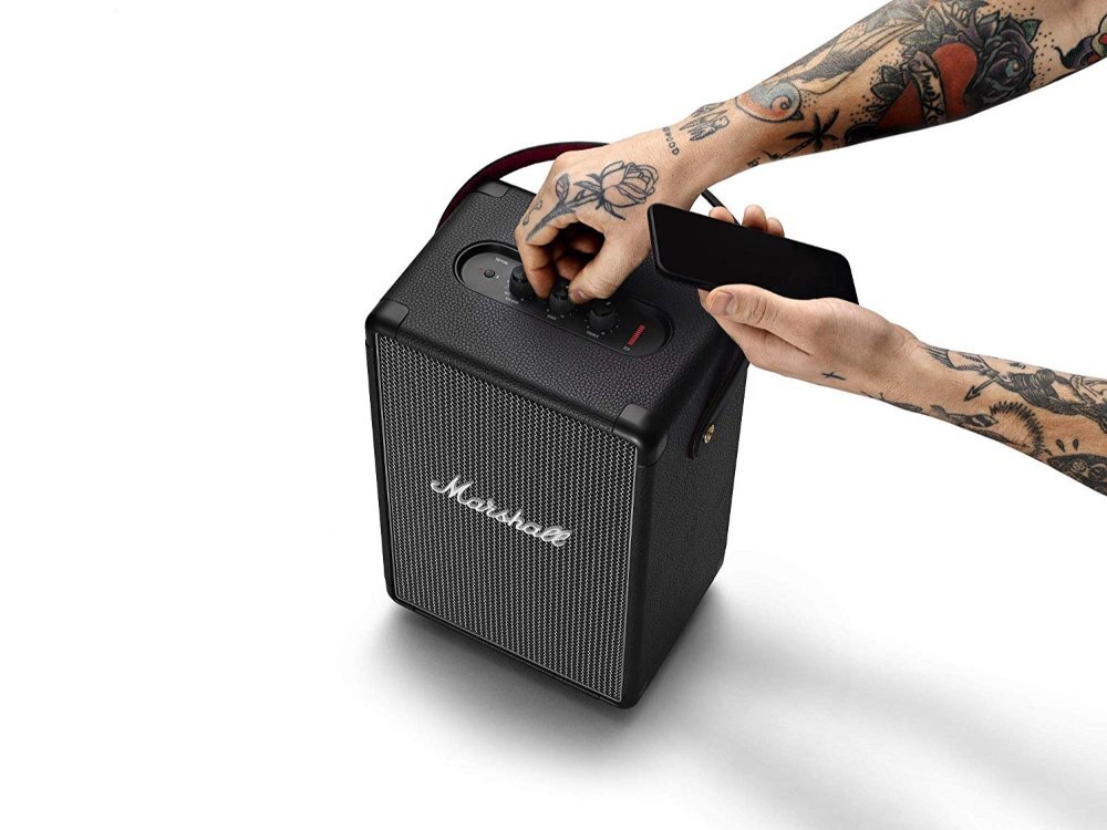 Marshall Tufton Portable Bluetooth Speaker - Rugged Metal Grille, 20+ Hours Playtime | Multi-directional 3-way Sound, Ipx2 Water-resistant, Quick Charge
