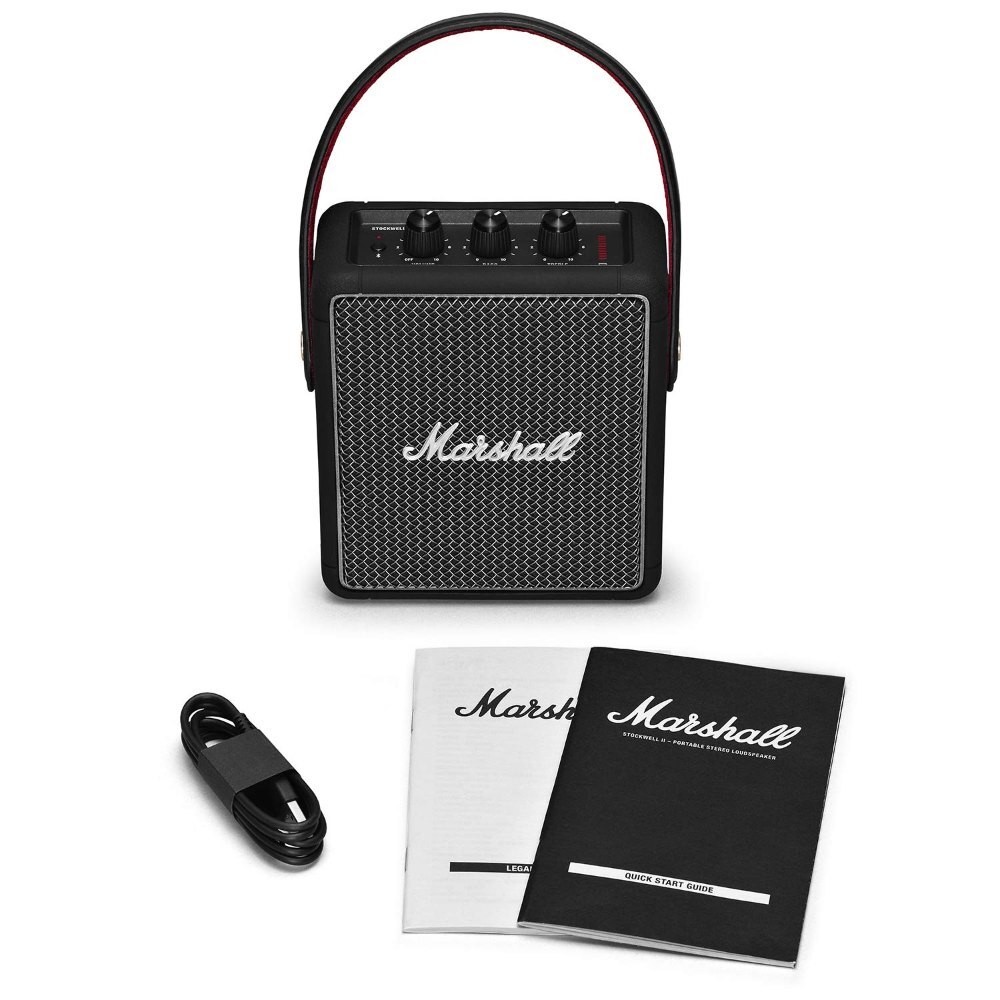 Marshall Stockwell Ii Portable Speaker - Silicone Exterior, Ipx4 Water-resistant | Multi-directional Sound, Custom Sound Controls, Multi-host Connectivity