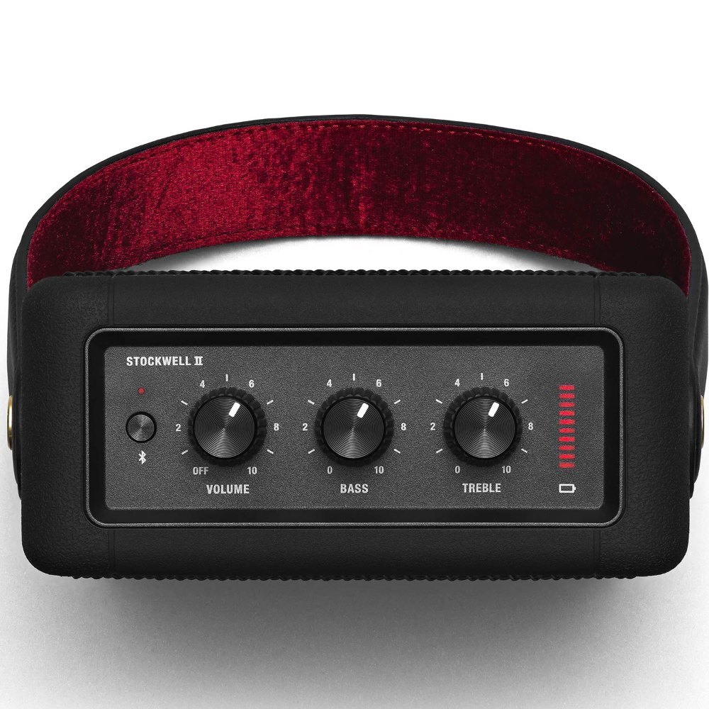 Marshall Stockwell Ii Portable Speaker - Silicone Exterior, Ipx4 Water-resistant | Multi-directional Sound, Custom Sound Controls, Multi-host Connectivity