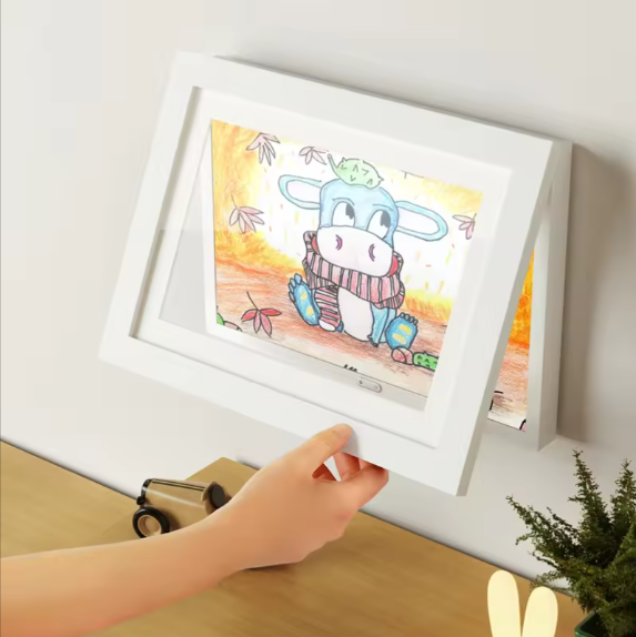 Kids Artwork Picture Frame Changeable In Black Wood With Shatter Resistant Glass Kid Art Frame Changeable A4 Photo Frames Certificate Frames - Cover Material: Pvc