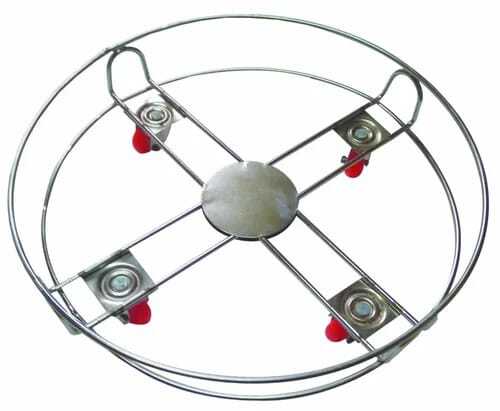 Stainless Steel Cylinder Trolley - Ss304 Material, Customized Size, Silver Color, 4mm Thickness | Rust Proof, 75kg Load Capacity, Flexible Wheels