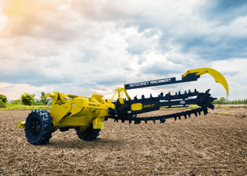 Rudra 100 XT - 4.2m L x 2.2m W x 1.3m H, 1700 kg | Versatile Pipeline Trencher with Precision Trenching and Tractor PTO Attachment