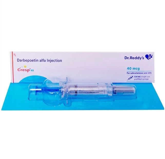 Cresp 40mcg Injection - 40 Mcg Darbepoetin Alfa For Anemia Management | Refrigerated Storage, Stimulates Red Blood Cell Production