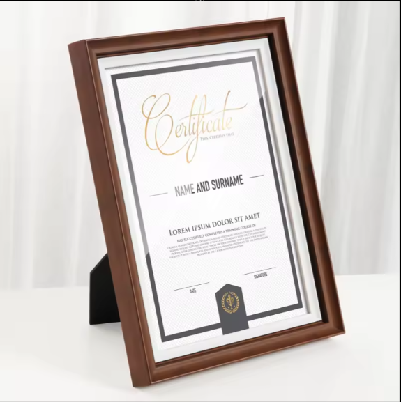 Brown Synthetic Wood Photo Frame - 4x6, 5x7, 6x8, 8x10, 8x12, 12x16 Inches | Elegant Design, Durable Material, Customizable Options, High-end Finishing, Corporate Gifting