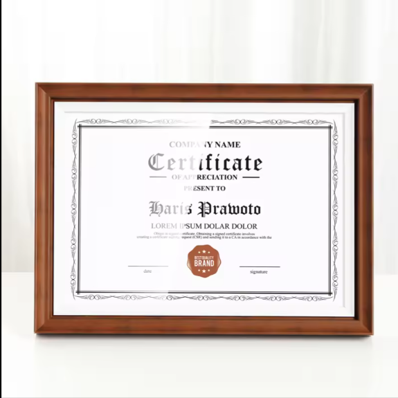 Brown Synthetic Wood Photo Frame - 4x6, 5x7, 6x8, 8x10, 8x12, 12x16 Inches | Elegant Design, Durable Material, Customizable Options, High-end Finishing, Corporate Gifting