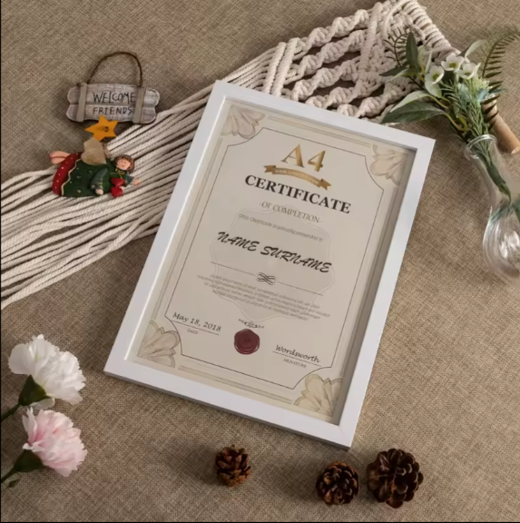 Custom Premium A4 Certificate Photo Frame Diploma Frame For Horizontal And Vertical