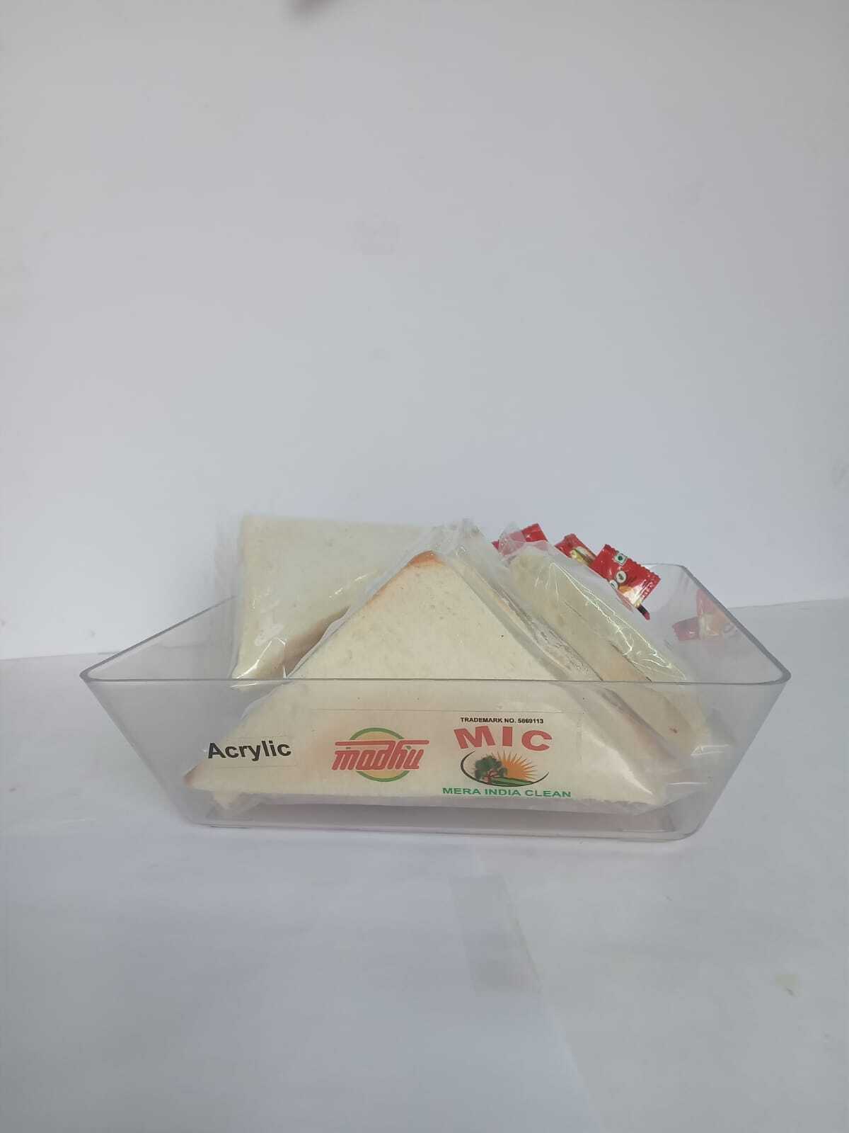 Serving Tray - Acrylic, Standard Size, Transparent Color, 3mm Thickness - Medium Capacity, Lightweight, Heat And Cold Resistant, Injection Molded Rectangular Design