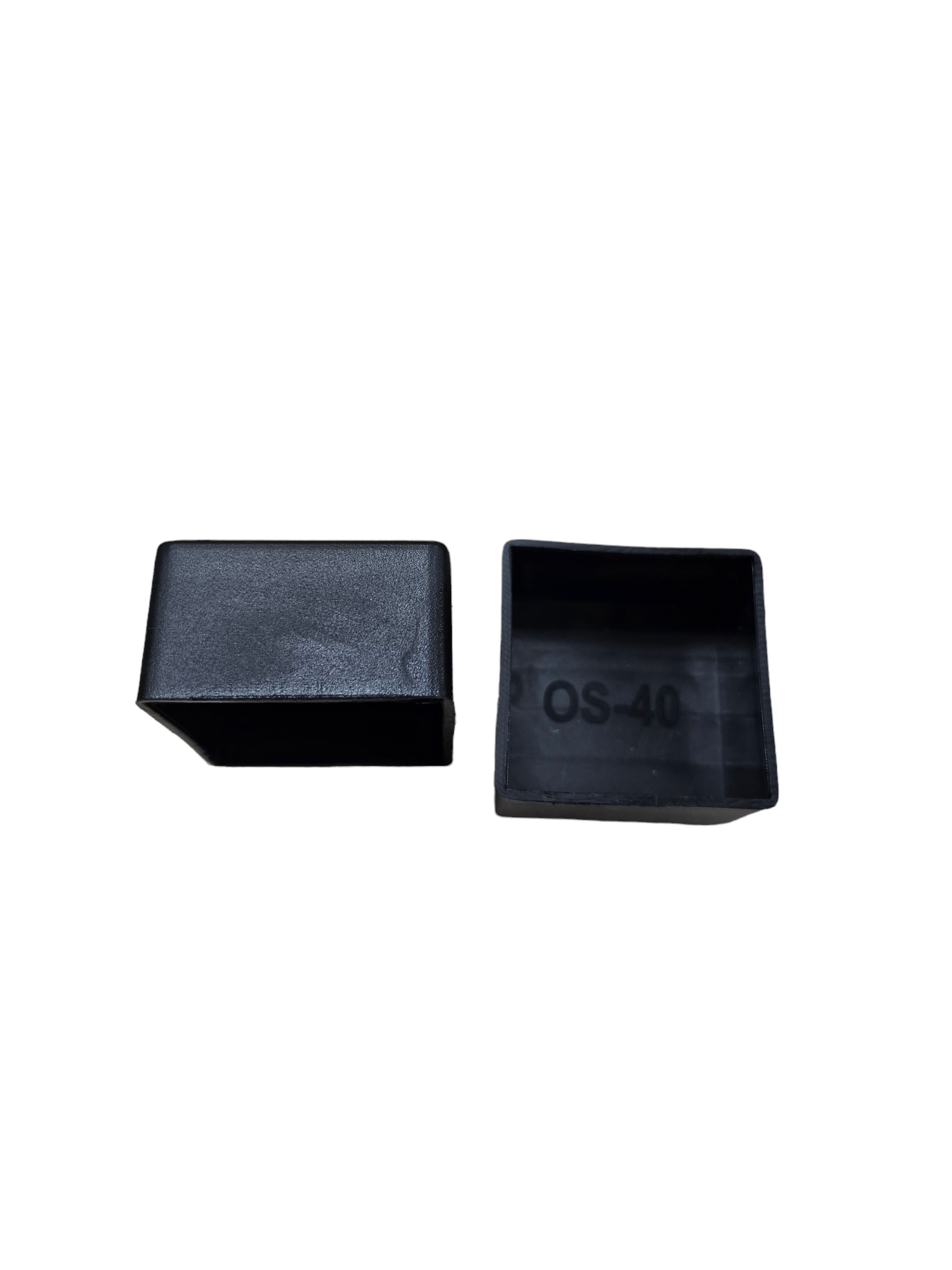 Plastic End Cap Outer 40mm Square - Color: Black