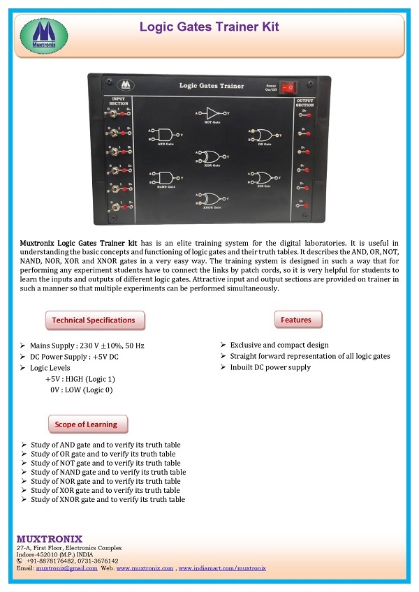 Logic Gate Trainer Kit - Application: Industrial