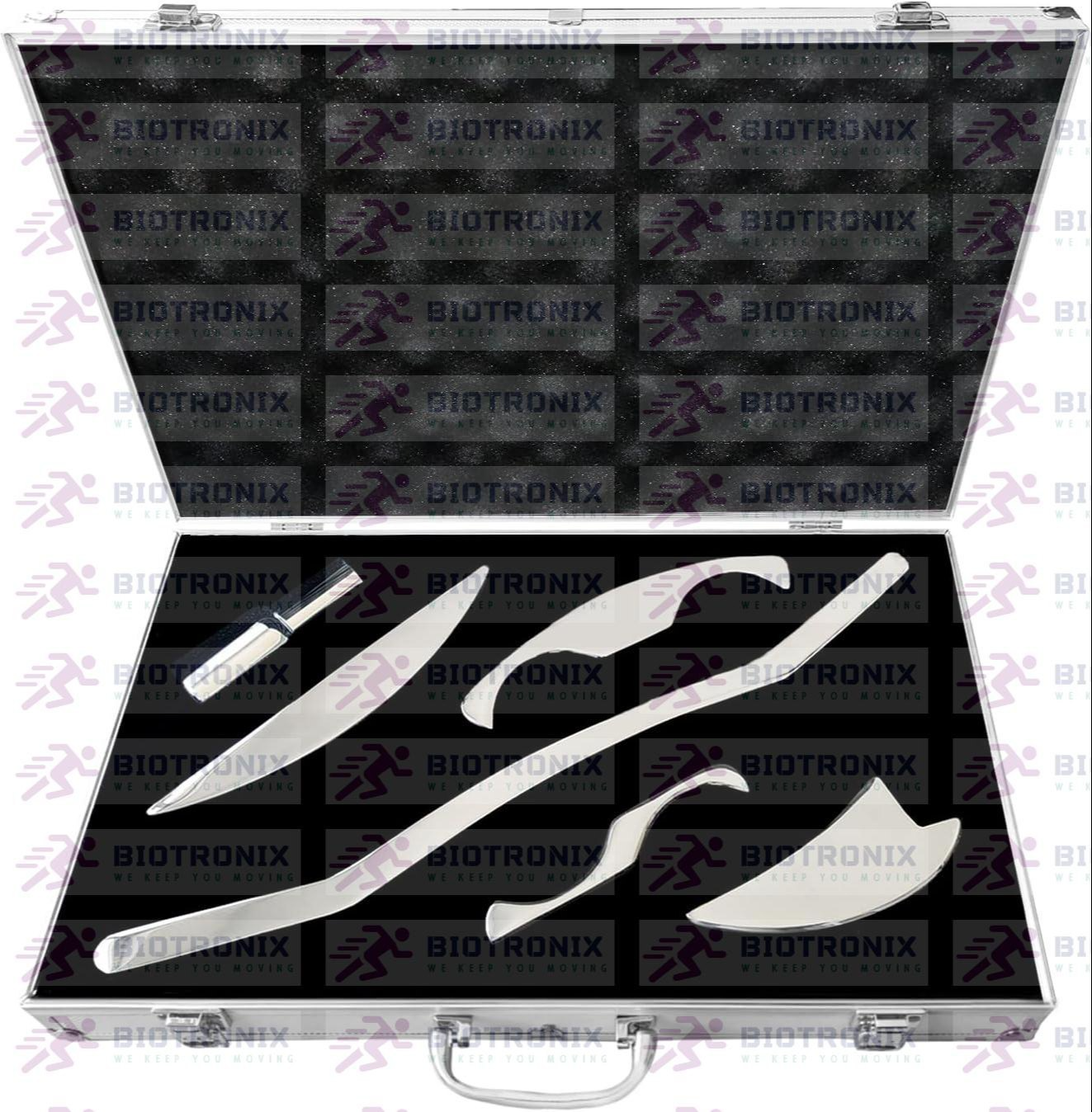 Biotronix Iastm Tools Kit 5 Pc Imported Myofascial Release With Carry Case
