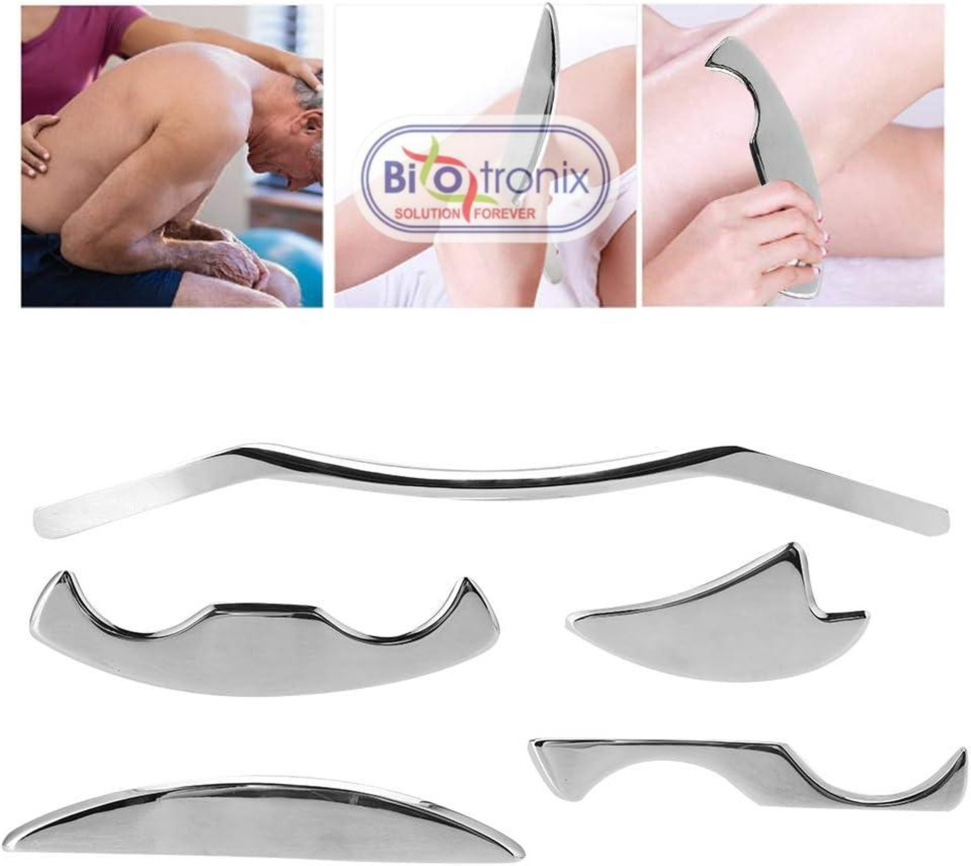 Stainless Steel Gua Sha Scraping Massage Tool Set - Durable Iastm Tools For Effective Soft Tissue Mobilization, Deep Muscle Release And Skin Nourishment