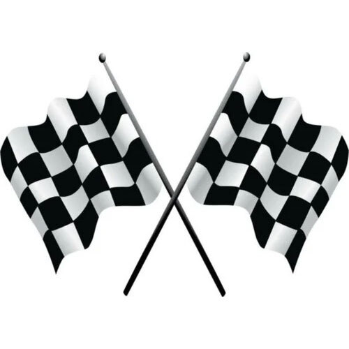 Racing Checkered Flag - Polyester, Standard Size, Black & White | Flying Style, Printed Design, Ideal For Motor Racing Sports Advertising