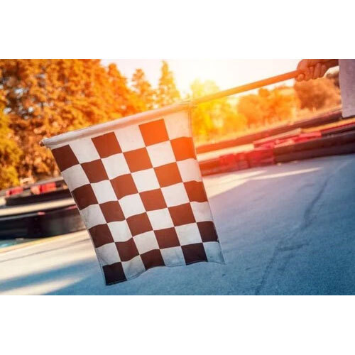 Racing Checkered Flag - Polyester, Standard Size, Black & White | Flying Style, Printed Design, Ideal For Motor Racing Sports Advertising