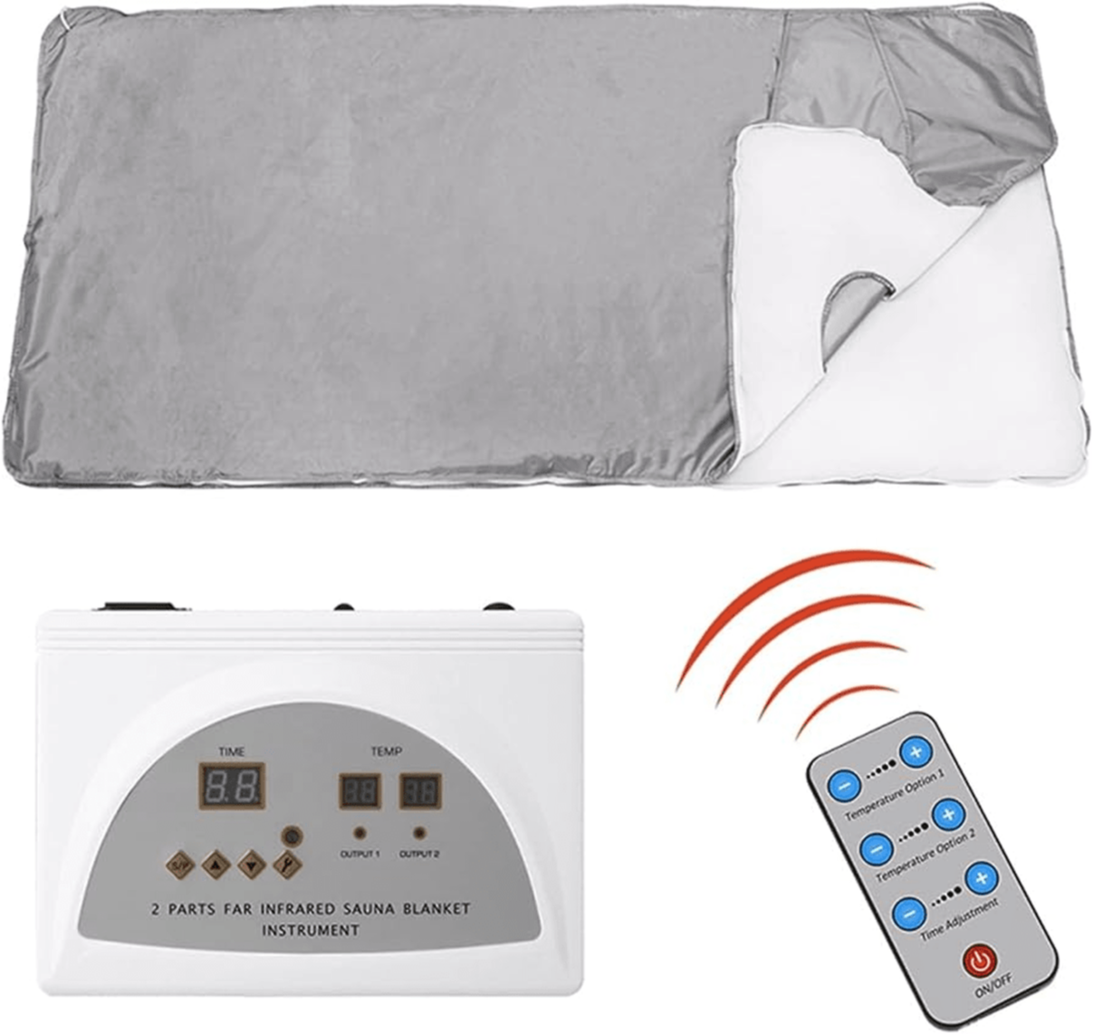 Biotronix Far Infrared Detox Blanket 2zone Spa Sauna Heating Fir Technology Zipper Type Digital - Color: White