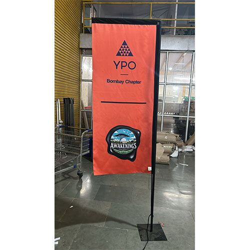 L Block Flag - 110gm Polyester, Medium (12ft) Size | Customizable Colors, Logos, Durable For Indoor/outdoor Use, Multiple Base Options