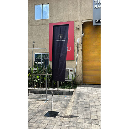 L Block Flag - 110gm Polyester, Medium (12ft) Size | Customizable Colors, Logos, Durable For Indoor/outdoor Use, Multiple Base Options