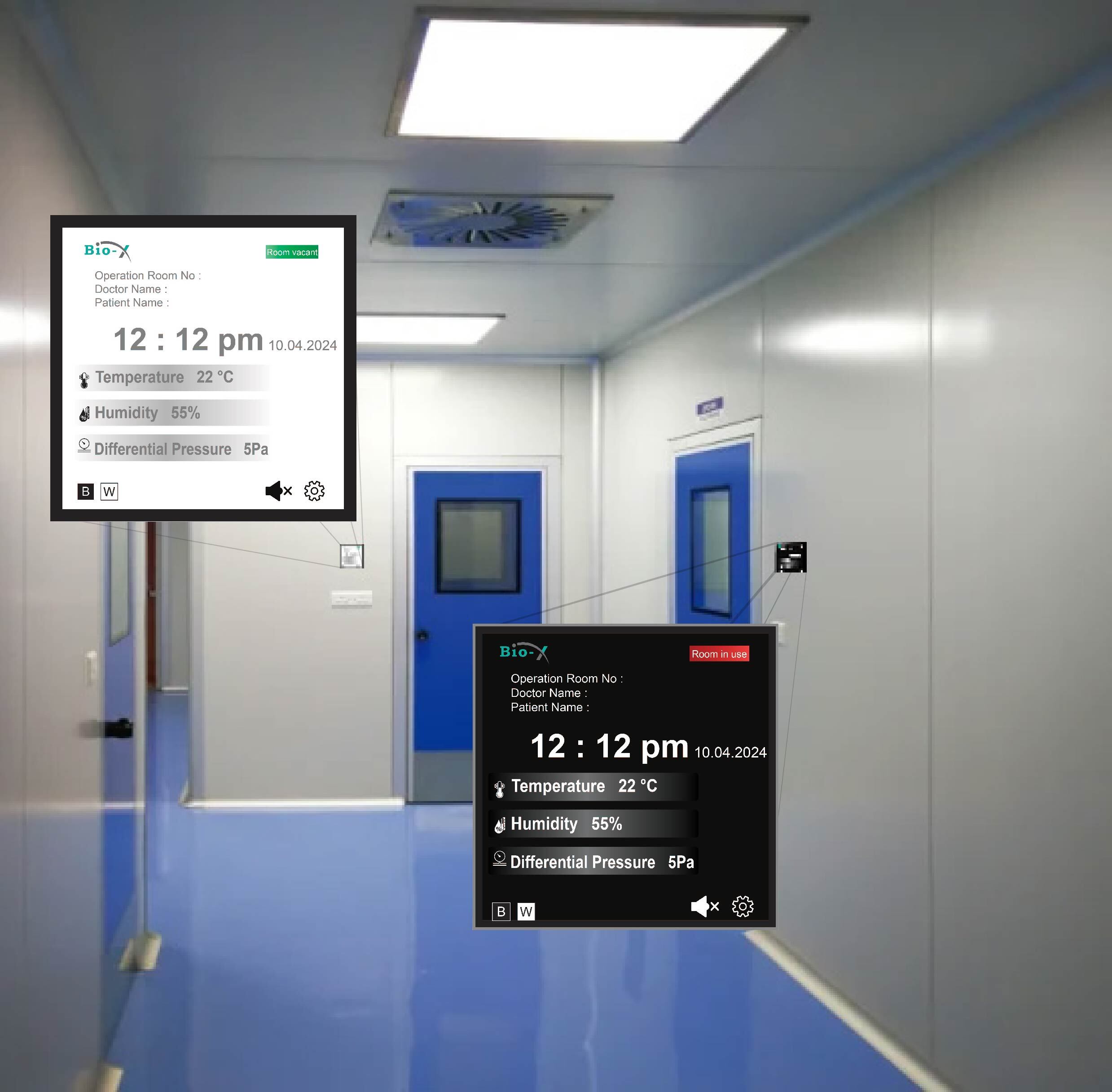 Clean Room Monitor - Color: Black Or White